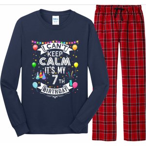 I Can't Keep Calm It's My 7th Birthday 7 Year Old Long Sleeve Pajama Set