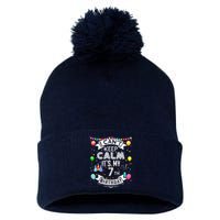 I Can't Keep Calm It's My 7th Birthday 7 Year Old Pom Pom 12in Knit Beanie