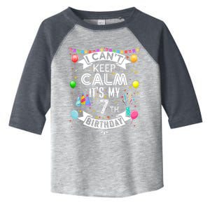 I Can't Keep Calm It's My 7th Birthday 7 Year Old Toddler Fine Jersey T-Shirt