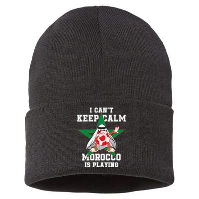 I Can't Keep Calm Morocco Is Playing Morrocan Pride Sustainable Knit Beanie