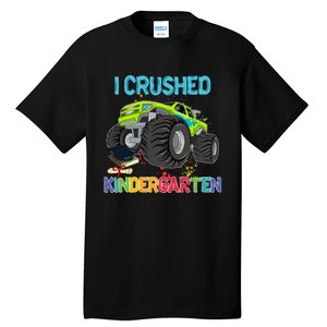 I Crushed Kindergarten Monster Truck Graduation Gifts Boy Tall T-Shirt