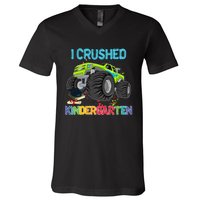 I Crushed Kindergarten Monster Truck Graduation Gifts Boy V-Neck T-Shirt