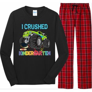 I Crushed Kindergarten Monster Truck Graduation Gifts Boy Long Sleeve Pajama Set