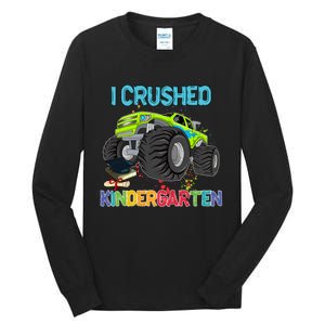 I Crushed Kindergarten Monster Truck Graduation Gifts Boy Tall Long Sleeve T-Shirt