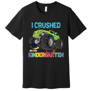 I Crushed Kindergarten Monster Truck Graduation Gifts Boy Premium T-Shirt