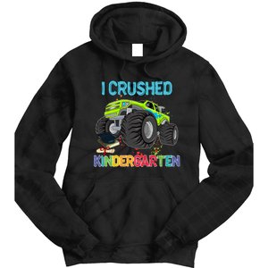 I Crushed Kindergarten Monster Truck Graduation Gifts Boy Tie Dye Hoodie