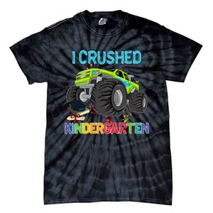 I Crushed Kindergarten Monster Truck Graduation Gifts Boy Tie-Dye T-Shirt