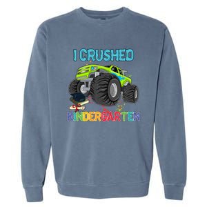 I Crushed Kindergarten Monster Truck Graduation Gifts Boy Garment-Dyed Sweatshirt