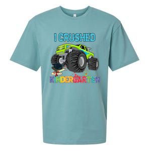 I Crushed Kindergarten Monster Truck Graduation Gifts Boy Sueded Cloud Jersey T-Shirt