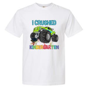 I Crushed Kindergarten Monster Truck Graduation Gifts Boy Garment-Dyed Heavyweight T-Shirt