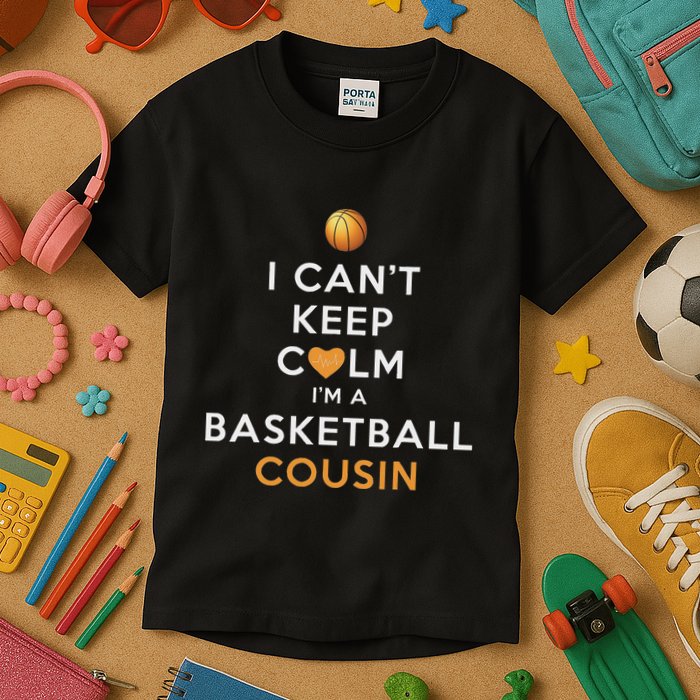 I CanT Keep Calm IM A Basketball Cousin Kids T-Shirt