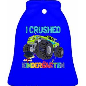 I Crushed Kindergarten Monster Truck Graduation Gifts Ceramic Bell Ornament