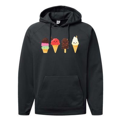 Ice Cream Lover s for Summer Performance Fleece Hoodie