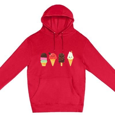 Ice Cream Lover s for Summer Premium Pullover Hoodie