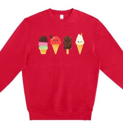 Ice Cream Lover s for Summer Premium Crewneck Sweatshirt