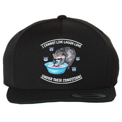 I Cannot Live Laugh Loves In These Conditions Funny Sarcasm Wool Snapback Cap