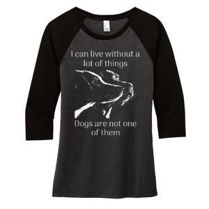 I CanT Live Without Dogs Women's Tri-Blend 3/4-Sleeve Raglan Shirt