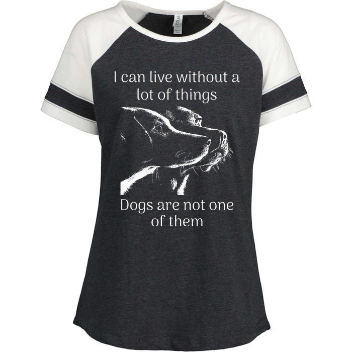 I CanT Live Without Dogs Enza Ladies Jersey Colorblock Tee