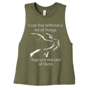 I CanT Live Without Dogs Women's Racerback Cropped Tank