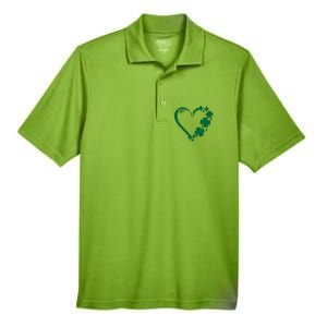 Irish Clover Love Heart St Patricks Day Men's Origin Performance Pique Polo