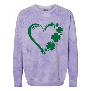 Irish Clover Love Heart St Patricks Day Colorblast Crewneck Sweatshirt