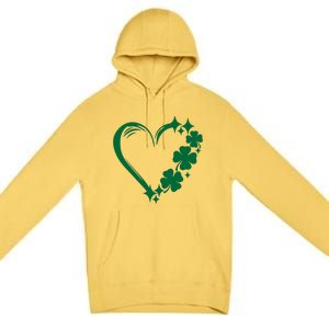 Irish Clover Love Heart St Patricks Day Premium Pullover Hoodie