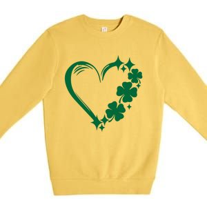 Irish Clover Love Heart St Patricks Day Premium Crewneck Sweatshirt