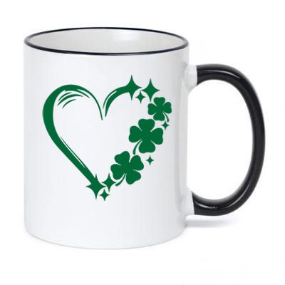 Irish Clover Love Heart St Patricks Day 11oz Black Color Changing Mug