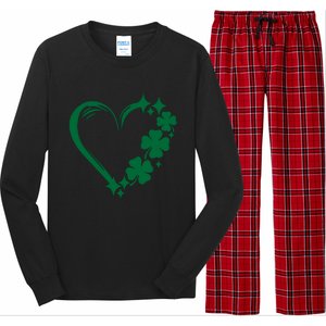 Irish Clover Love Heart St Patricks Day Long Sleeve Pajama Set