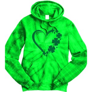 Irish Clover Love Heart St Patricks Day Tie Dye Hoodie