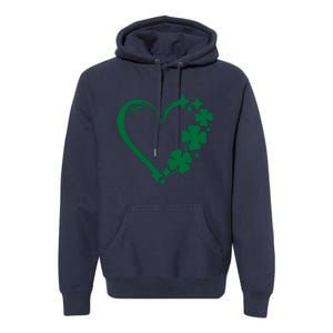 Irish Clover Love Heart St Patricks Day Premium Hoodie