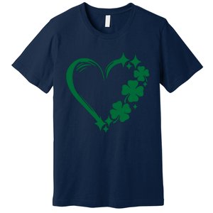 Irish Clover Love Heart St Patricks Day Premium T-Shirt