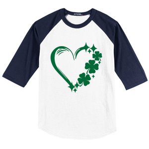 Irish Clover Love Heart St Patricks Day Baseball Sleeve Shirt