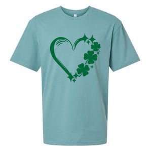 Irish Clover Love Heart St Patricks Day Sueded Cloud Jersey T-Shirt