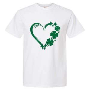 Irish Clover Love Heart St Patricks Day Garment-Dyed Heavyweight T-Shirt