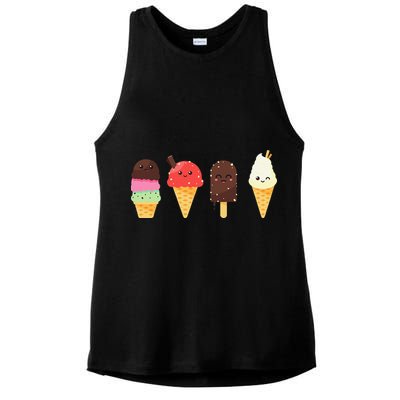 Ice Cream Lovers For Summer Ladies PosiCharge Tri-Blend Wicking Tank