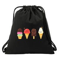 Ice Cream Lovers For Summer Drawstring Bag