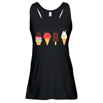 Ice Cream Lovers For Summer Ladies Essential Flowy Tank