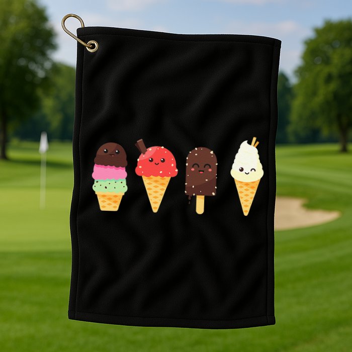 Ice Cream Lovers For Summer Golf Towel