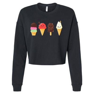 Ice Cream Lovers For Summer Cropped Pullover Crew