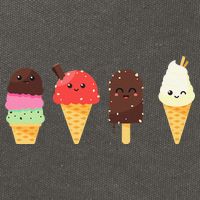 Ice Cream Lovers For Summer Cotton Canvas Backpack