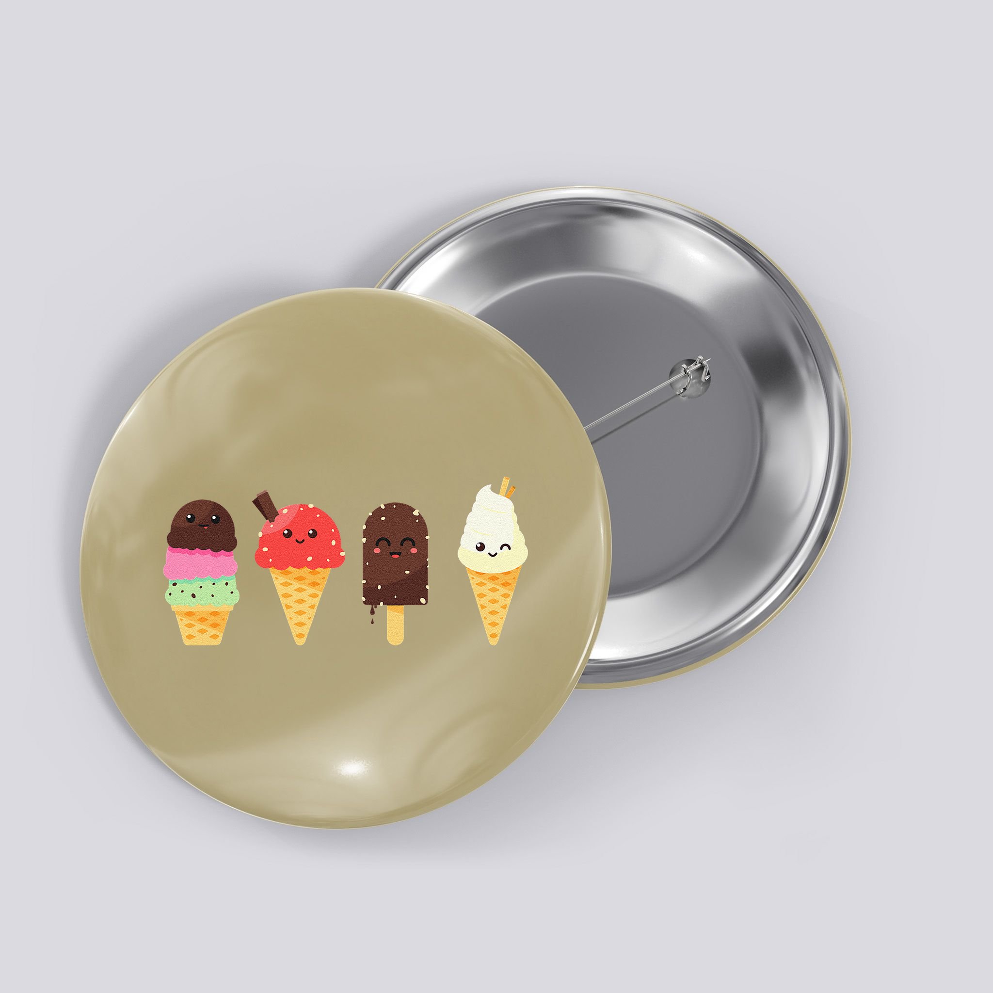 Ice Cream Lovers For Summer Button