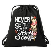 Ice Cream Lover Funny Dessert Lover Ice Cream Drawstring Bag