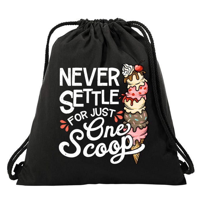 Ice Cream Lover Funny Dessert Lover Ice Cream Drawstring Bag