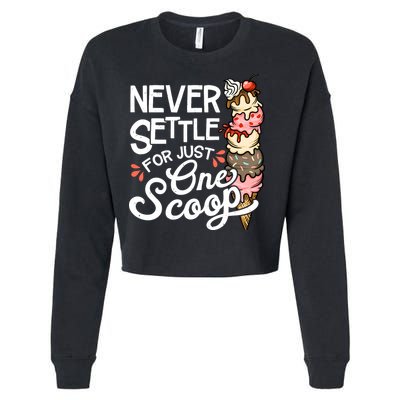 Ice Cream Lover Funny Dessert Lover Ice Cream Cropped Pullover Crew