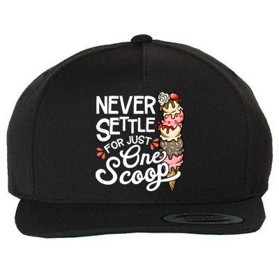 Ice Cream Lover Funny Dessert Lover Ice Cream Wool Snapback Cap