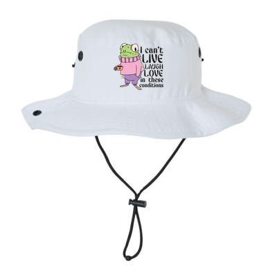 I Cant Live Laugh Love In These Conditions Funny Frog Meme Legacy Cool Fit Booney Bucket Hat