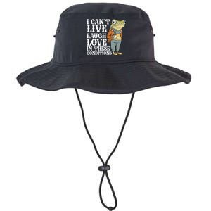 I Cant Live Laugh Love In These Conditions Funny Frog Meme Legacy Cool Fit Booney Bucket Hat