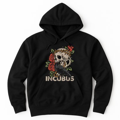 I.N.C.U.B.U.S Crow Left Skull Flower Halloween Costume Hoodie