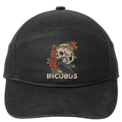 I.N.C.U.B.U.S Crow Left Skull Flower Halloween Costume 7-Panel Snapback Hat
